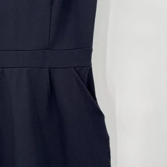 Quince Women's Navy Ultra-Stretch Ponte Cap Sleeve Dress sz XL NWOT Career Mini - Picture 2 of 5